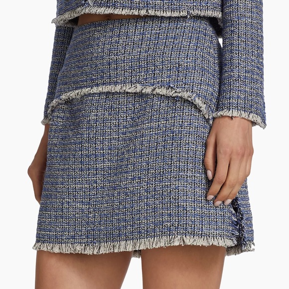 Proenza Schouler White Label Multi Blue Tweed Miniskirt Size 4 - Picture 3 of 8
